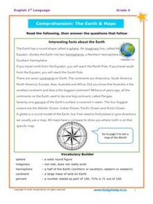 cover image of Grade 4 Comprehension: Earth and Maps